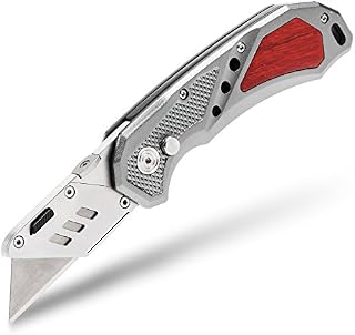 FC Folding Heavy Duty Utility Knife - Pocket Box Cutter with Holster, Quick