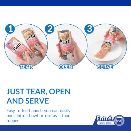 INABA Twin Packs for Cats, Side Dish/Topper Pouch, 1.4 Ounces per Serving, 16 Servings, Tuna & Chicken with Scallop Recipe in Scallop Broth - image 2