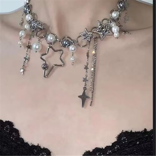 Stylish Five Point Star Button Fringe Waist Chain Adjustable Metal Belt Accessory For Women Lady Party Outfit Stylish Metalli3