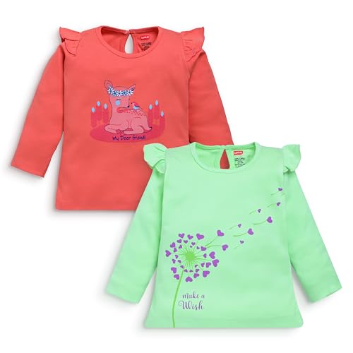 Image of LuvLap Baby Girls 100% Cotton Full Sleeve Girls Top, Pack of 02