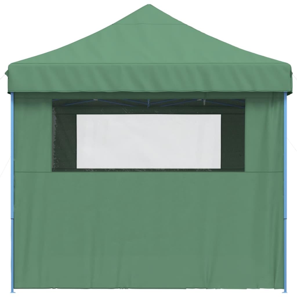 Markiza Pop-up 4 ściany zielony, 410 x 279 x 315 cm | Dach z tkaniny Oxford z powłoką PCW, przezroczyste okna, wejście z zamkiem błyskawicznym, rama stalowa