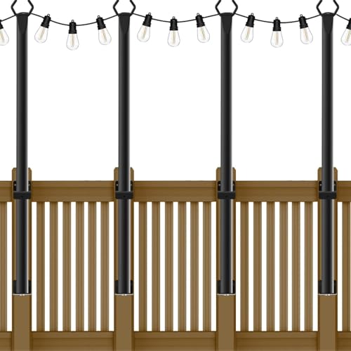 5 ft String Light Poles (4 Pack) for Outdoor Use