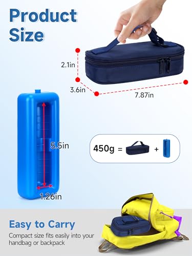 youshares insulin vials cooler travel case - tsa approved diabetic medication vial cooling bag with protective ice brick refrigerated diabetes supplies organizer small bottle carrying storage
