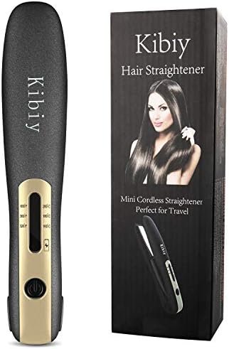 Kibiy Mini Cordless Travel Hair Straightener USB Flat Iron Hair Curling Iron for Women Short Thin Hair and Bangs Portable Wireless Beard Straightener for Men