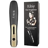 Kibiy Cordless Flat Iron USB Rechargeable Travel Hair Straightener Portable Wireless Mini Straightening Irons for Women Short Thin Hair and Men Long Beard