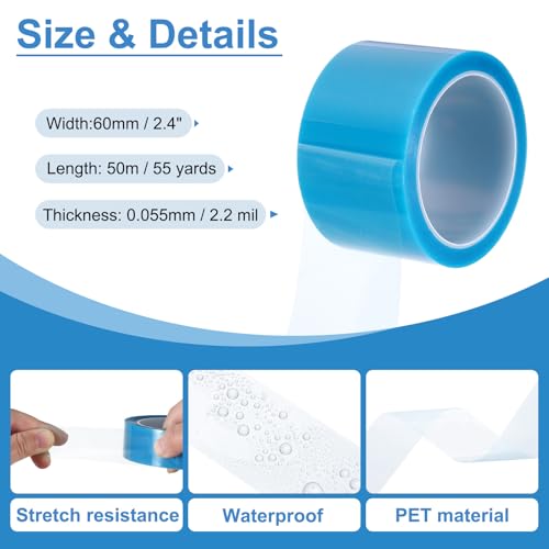 Image of PATIKIL 60mm x 50m Refrigerator Tape PET Fridge Non-Residual Adhesive Tape for Fixing Drawer Refrigerator Air Conditioner Printer Sky Blue