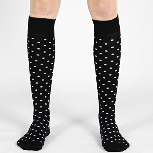 Mysocks Unisex Knee High Long Socks Polka Dot Design Black #TOP5