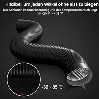 Aygrochy 200mm PVC Abluftschlauch, 3 Meters Lüftungsschlauch mit 2 Schlauchschelle Edelstahl für Mobile Klimaanlage, Trockner, Abluftventilator, Abzugshaube, Belüftungssystem – Ansicht 4