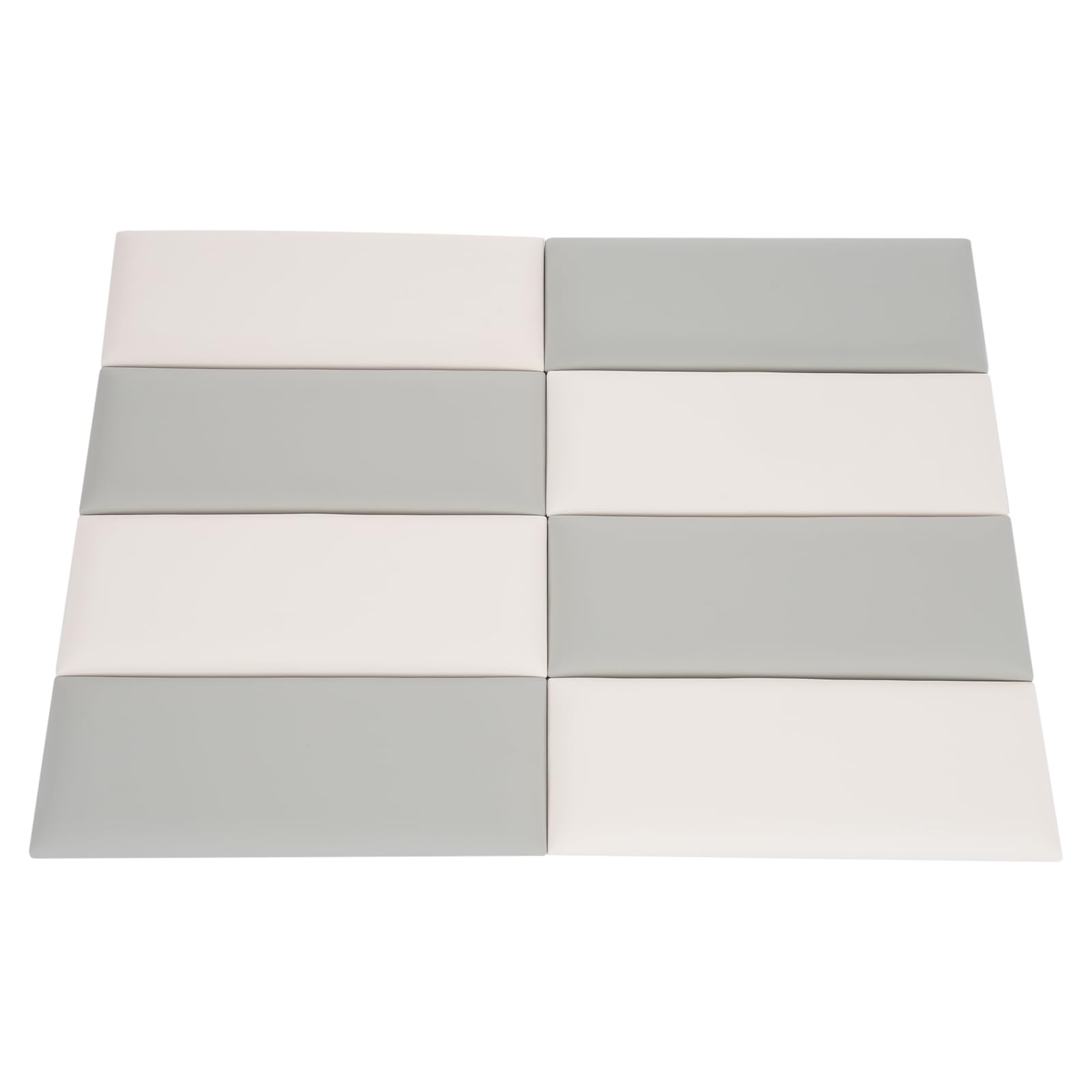 CNCEST Wall Panels Pack of 8, Wall Panels for Interior Decor, Self-Adhesive Wall Panel, Anti-Collision Wall Padding for Classrooms, Daycare Centers, Bedrooms, Or Playrooms (Creamy-White, Gray)