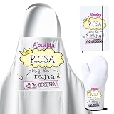 Kembilove Regalo Dia de la Madre - Pack Dia de la Madre Personalizado - Delantal Cocina - Manoplas Horno - Recetario - Regalos para Abuela - Abuelita Eres la Reina de la Cocina