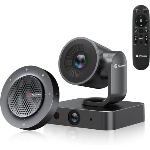 4K Conference Room Camera System, AI Auto-Tracking PTZ Camera 15x Zoom(3X Optical) with Bluetooth Speakerphone Set, 120° Wide-Angle, 16-Foot Mic Pickup, for Zoom YouTube Teams OBS and More 3