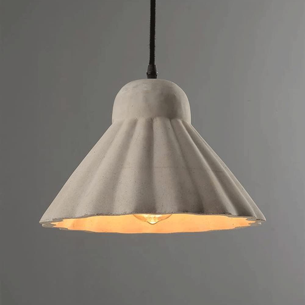 Lámpara colgante de cemento E27 gris de 25x18 cm para iluminación de comedor