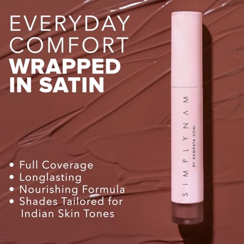 Image of SIMPLYNAM Satin Soft Lip Creme | 1 Swipe Full Coverage | Hydrating, Creamy Matte Finish | 6-8 Hour Stay | Transfer-Proof & Smudge-Proof | Infused with Peptides & Squalane | Vegan | Reshma - Divine Rose
