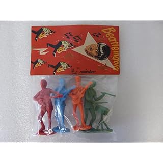 OPO 10 – Lot de 4 Figurines Emirober The Beatles 8cm Beatlemania années 60 – 03 - Les Beatles, Paul McCartney, John Lennon, RIngo Starr, George Harrison