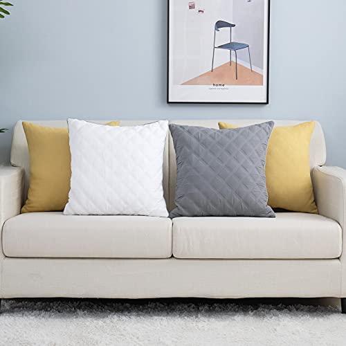 Lipo 20X20 Pillow Inserts Quilted- Set Of 2 Up To 680Gr Filling Throw Pillows Hypoallergenic - Bedding Square Pillows Luxury Decorative For Couch Bed Office Hotel (Grey, 20X20 Inch) #TOP7