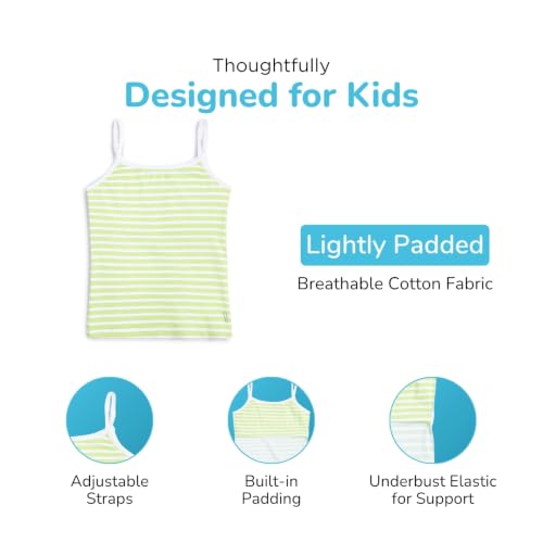 Image of YouGotPlanB Cotton Padded Camisole | Pack of 1 | Ages 8-16 Years | Built-in Light Padding | Full Coverage | Ideal for School