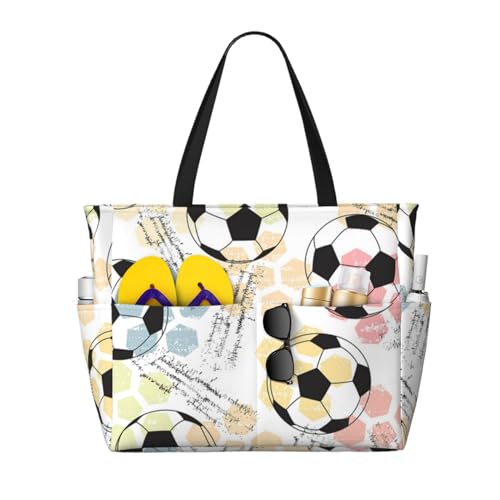 Sac à bandoulière pour femme idéal plage et loisirs football aquarelle