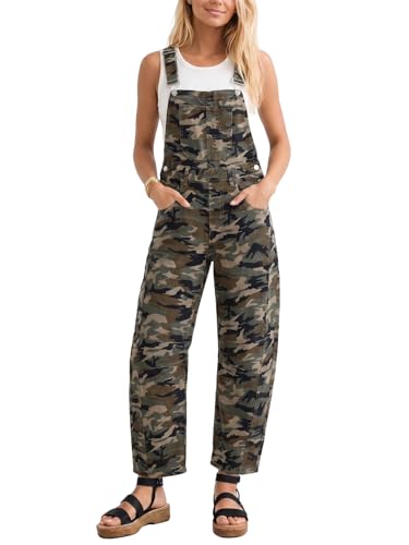 Kedera Women Loose Adjustable Strap Denim Bib Overall Jeans Distressed Wide Leg Baggy Overalls Jumpsuit