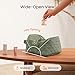 LOVEVOOK Travel Makeup Bag for Women, 2Pcs Set Puffer Waterproof Cosmetic Organizer, Large Capacity Pouch Open Flat Toiletry Bag with Divider & Handle, Portable Gift for Her (Green-1, 9''-Medium-2Pcs)