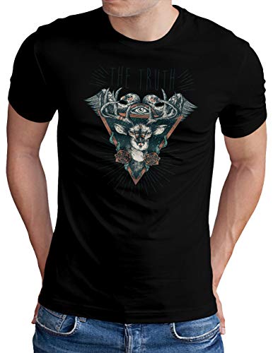 T-shirt homme OM3 noir Conspiracy au design soigné et coupe impeccable disponible jusqu'au 5XL