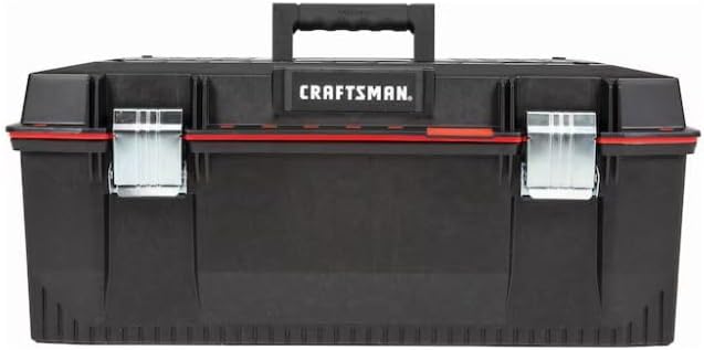 CRAFTSMEN Pro 28-in W x 11.5-in H x 12.5-in D Black Plastic Tool Box