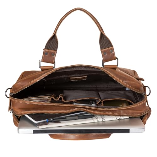 Premium 16-Inch Leather Laptop Briefcases & Messenger Bag The Perfect Office Satchel for Modern Professionals men and women4