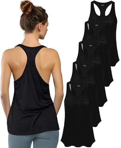 Image of Sexy Basics Women's Everyday Flowy Burnout Slub Racer Back Tanks | Active Workout Tops | Multi Packs & Colors