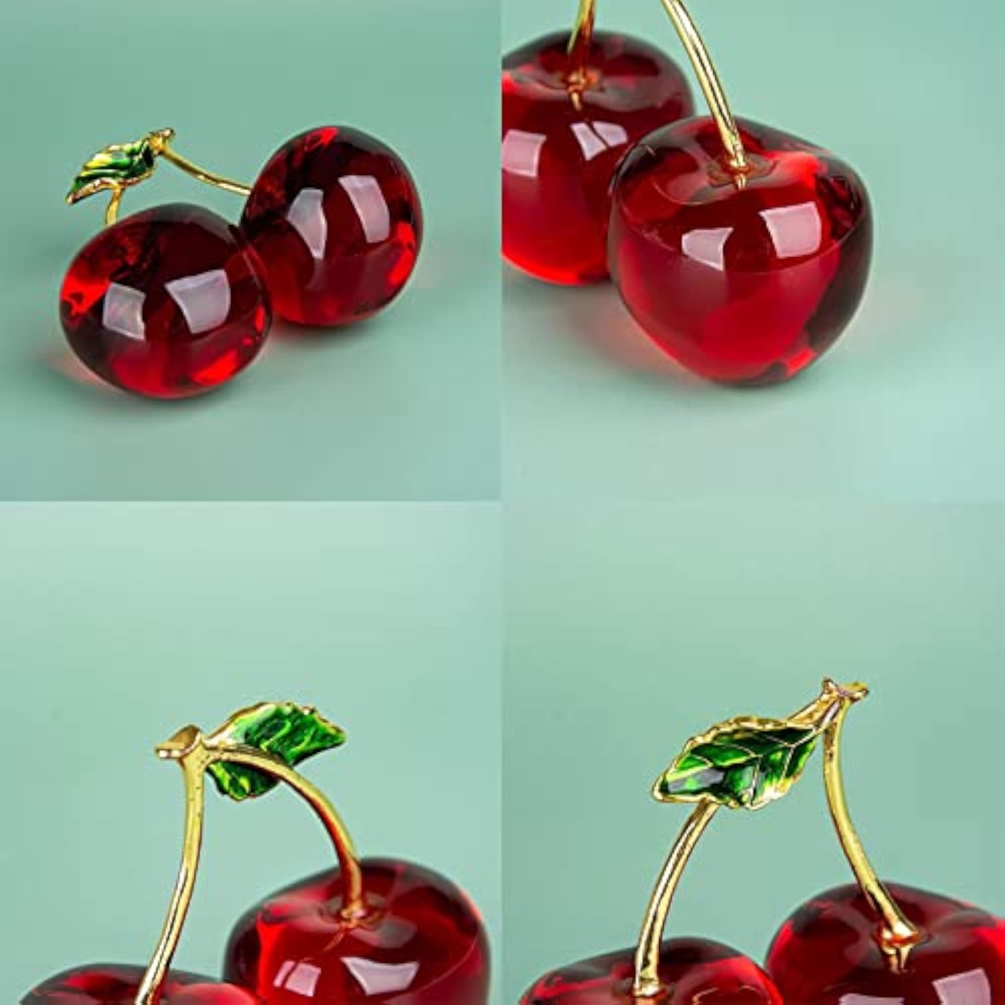 Crystal Fruit Sculpture Art Bookshelf Decor Ornament