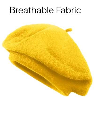 Image of Parquet Solid Color French Beret Hat. Classic French, Casual and Chic Lightweight Cap for Women