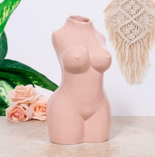 Leonardo Collection Medium White Body Bust Vase Human Body Vase Ceramic Body Vase Female Form Large Butt Plant Pot Lady Butt Vase Woman Planter Pot Decorative Art Sculpture (White)