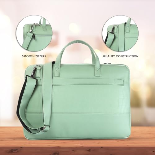 Image of Nautica Padded Laptop Sleeve Stylish Leatherette Bag | Waterproof Protective Cover with Handle & Detachable Sling Strap | Compact and Comfortable for Travelling | Suitable up to 15.6 Inch Laptop