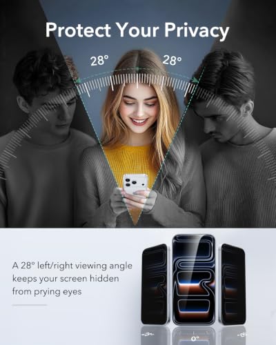 Image of ESR 3 Pack for iPhone 2026 Pro Privacy Screen Protector, Classic