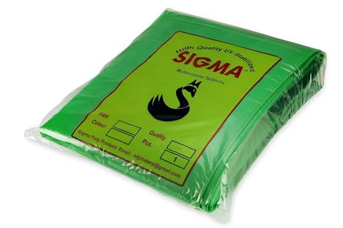 Image of SIGMA (LABLE) 15FT X 12FT 230 GSM Waterproof Tarpaulin Rain Protection Sheet Heavy Duty Tarpal Tadpatri Tharpai Thadika Tarp Hdpe Uv Treated Multipurpose Green-White