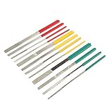 SI FANG 12 Pack 7 Inch Needle File Set,Diamond Flat File ,metalsmithing Tools for Wood, Glass, Jewelry, Models, DIY Projects 140/200/400 Grit
