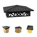 FENCE & DECK RITE Decorative Post Caps for 4x4 Wood Posts (3.5' x 3.5') Heavy-Duty Black Reinforced Polypropylene Weather-Resistant UV-Protected Outdoor Fence & Deck Post Covers (Pack of 4)