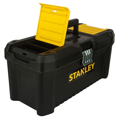 Stanley STST1-75518 Essential 16 Toolbox with Metal latches, Black/Yellow, Inch