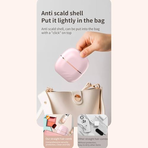 Plancha de Cabello Portátil Mini sin Cable Rosa miniatura 3