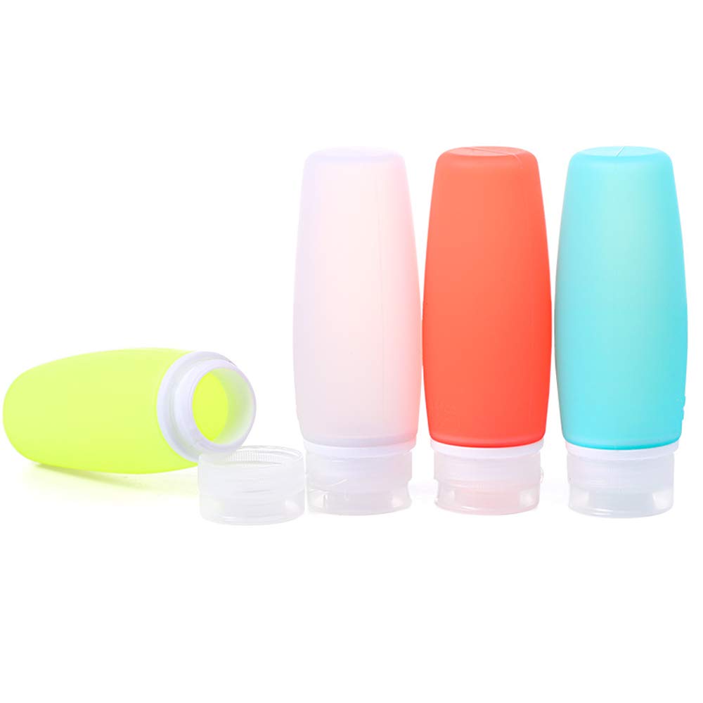 3.4 oz 100 ml Leakproof Silicone Travel Bottles, 4 Pack