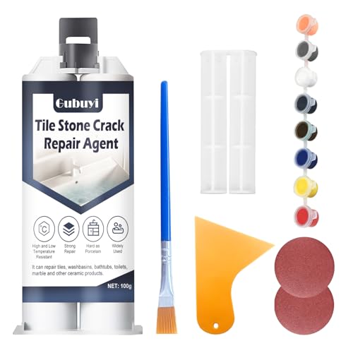 100g Kit Reparation Carrelage, Kit de Réparation D'émail, Kit de Réparation de Baignoire, Kit de Réparation D'Évier en Céramique, pour Carrelage,...