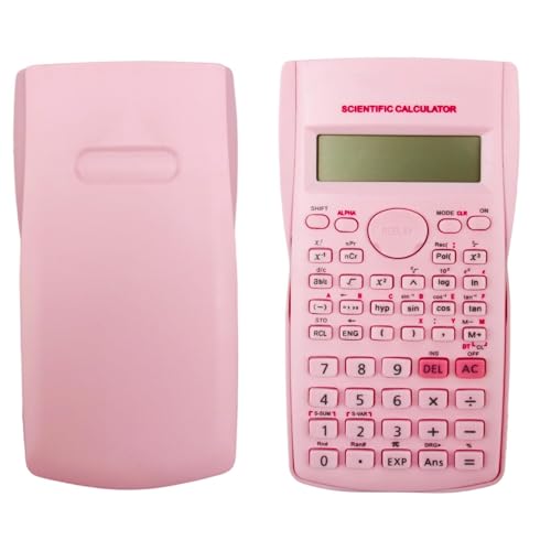 KK-82MS-D Portable Scientific Calculator 240 Function Two Line Display Pink Professional Calculator Scientific for Students Teachers School College Office Home Study Maths Exams