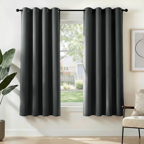 Deconovo Gardinen Blickdichte Vorhänge Verdunklungsvorhänge 2er Set H175 x B140 cm Wohnzimmer...