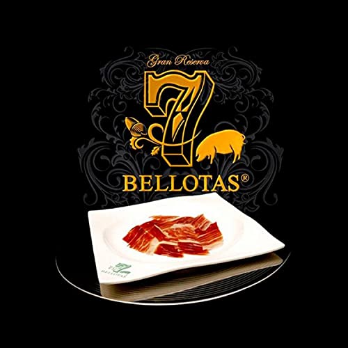 7 BELLOTAS 100% Iberico Ham | Made From Acorn Fed Iberico Pigs and Natural Curation Process | Spanish Jamon Pata Negra | Jamon Iberico Bellota | 48 Months (Boneless + 1,0 Kg.)