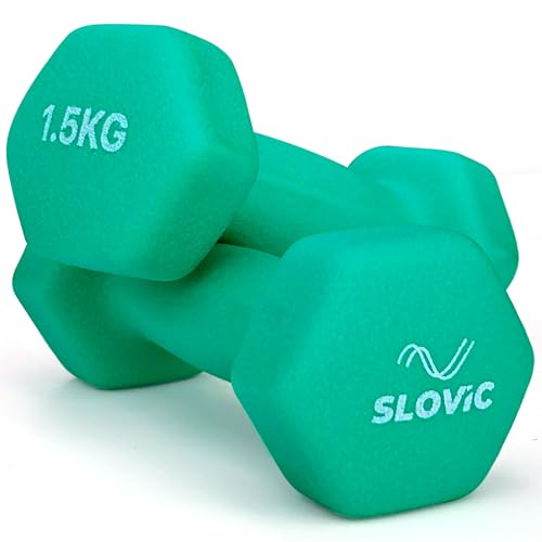 Slovic Dumbbell Set [1.5 Kg Each] | Neoprene Dumbbells Set for Ho...