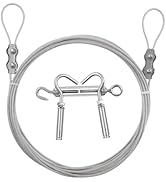 32FT Stainless Steel Clothes Lines for Hanging Clothes Outside, Portable Windproof Clothes Rope L...