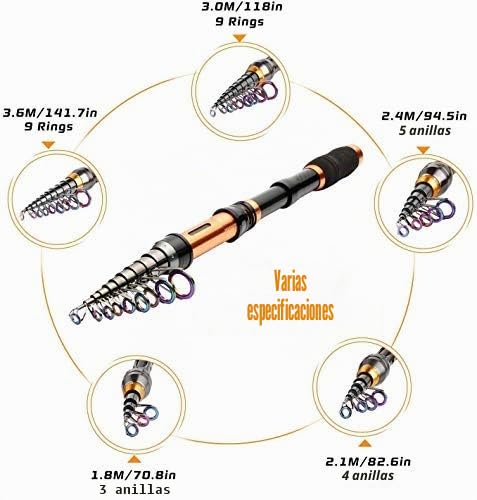 Caña de pescar telescópica súper dura ultraligera para surfcasting y bote 6