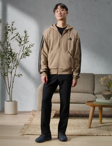 Image of adidas Mens Essentials 3-Stripes Fleece Hoodie Casual Outerwear Casual - Green