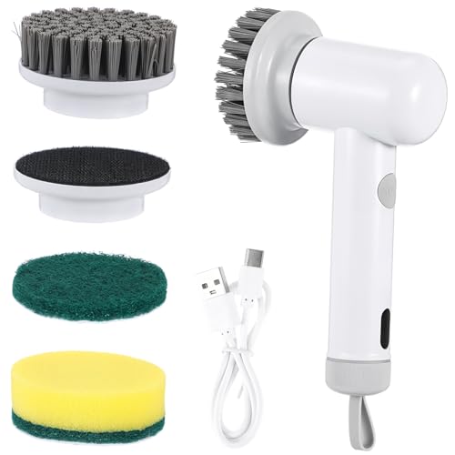FUNNETOYU Cepillo Eléctrico De Limpieza Inalámbrico Cabezas Intercambiables Cepillo Giratorio Para Baño y Cocina Velocidad Limpieza De Manchas y Juntas De Baldosas