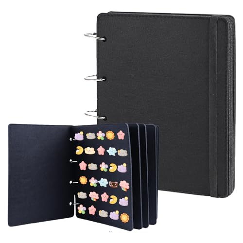 ピンバッジ用 収納ファイル 180枚大容量 ピンディスプレイバインダー ピン缶バッジ 収納ケース ブローチ収納 省スペース 防埃 防傷 小物収納 コレクション ブラック