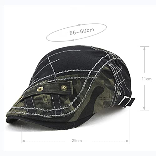 Hldeth Vintage Army Green Newsboy Hat British Cap New Camouflage Casual Visors Peaked Outdoor Sport Hat Adjustable (Color : Yellow, Size : 56-60Cm) #TOP3