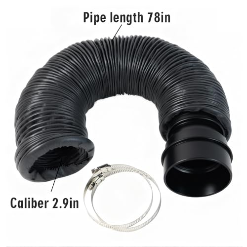 Image of FumeClear Duct Hose fume extractor retractable heat resistant duct hose, 78 inches long. (75mm Diameter) Suitable for laser engraving machine enclosures with connection ports of less than 75mm